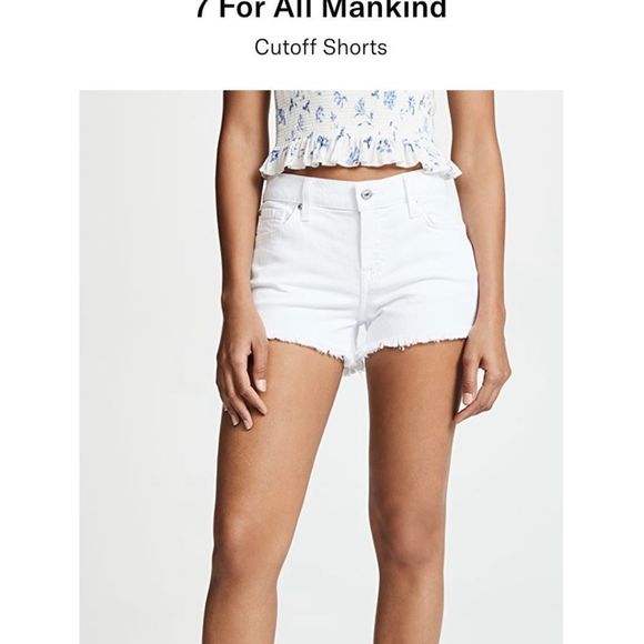 7 for all mankind shorts white cutoff  weekend short size 4 frayed ends - Picture 1 of 8
